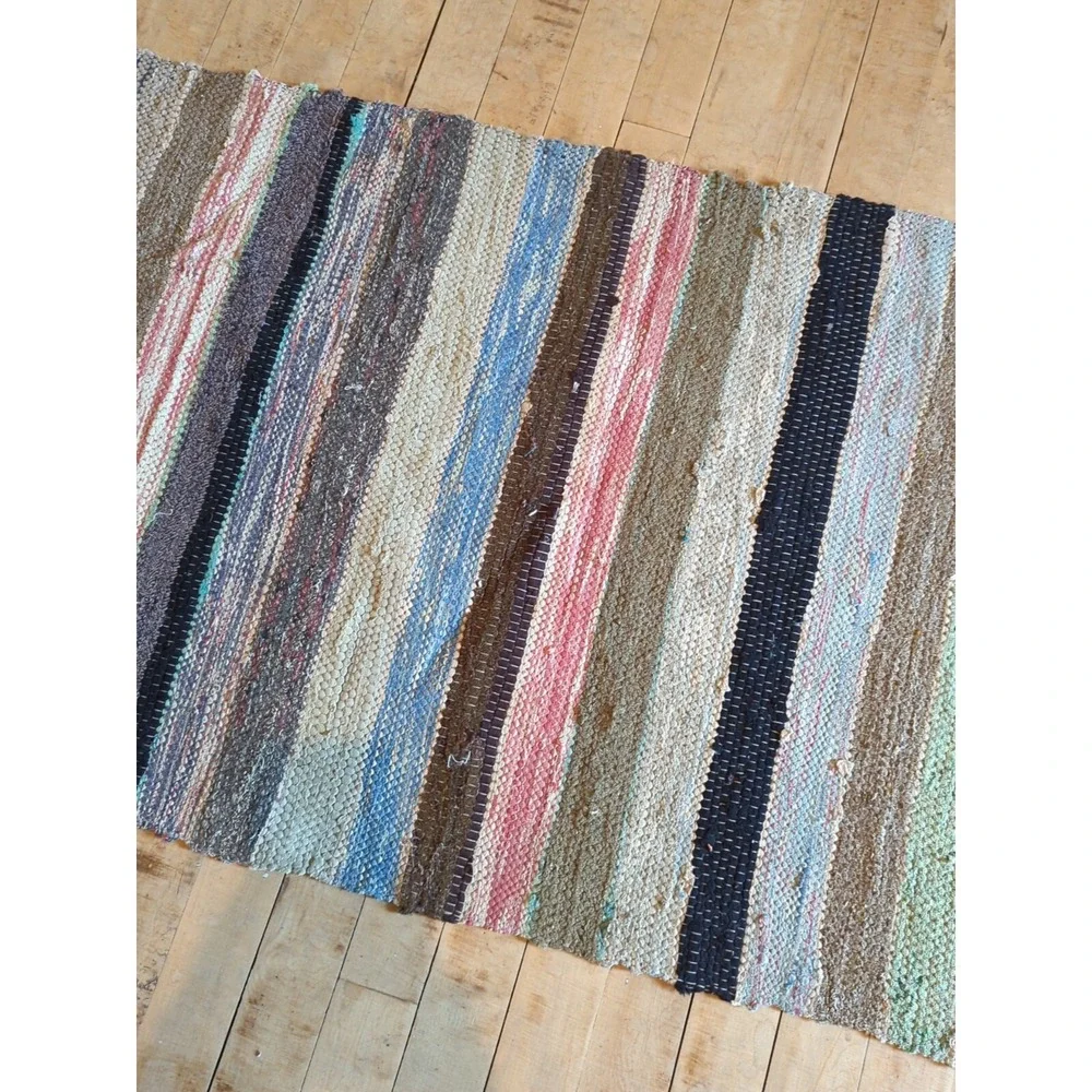 Antique Imported‎ Swedish HandMade Rag Rug Runner (24 x 181 inches )